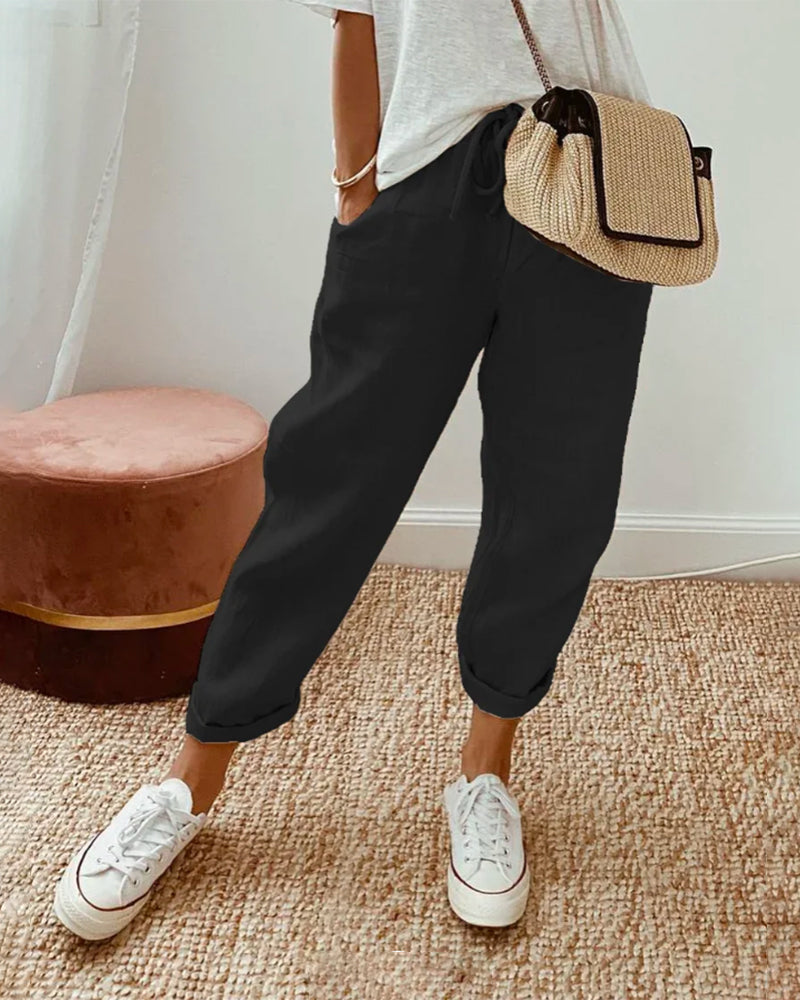 Laura | Elegante Baumwoll- und Leinenhose für einen entspannten und schicken Stil