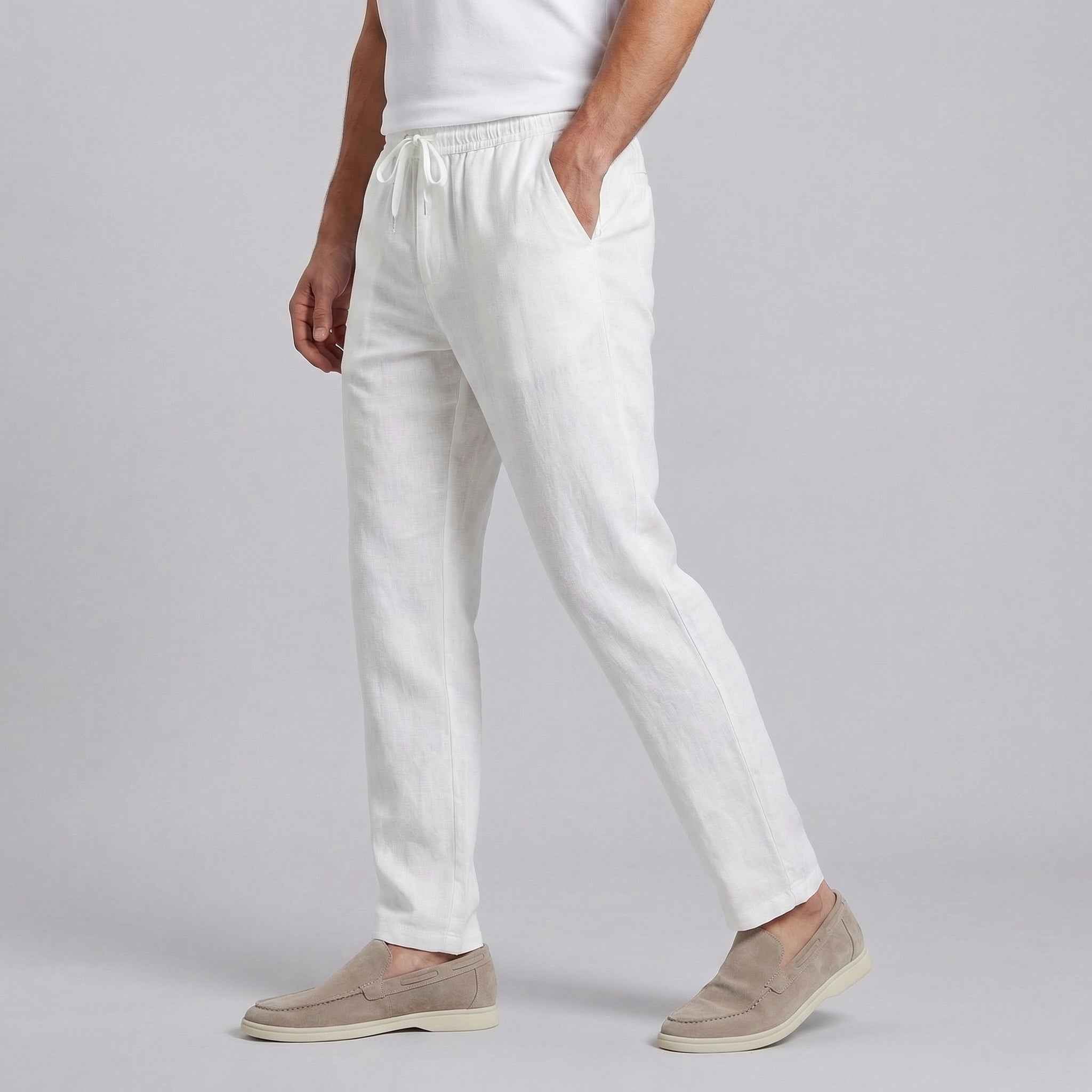 Herren Leinenhose - Weites Bein, legerer Sommer-Komfort