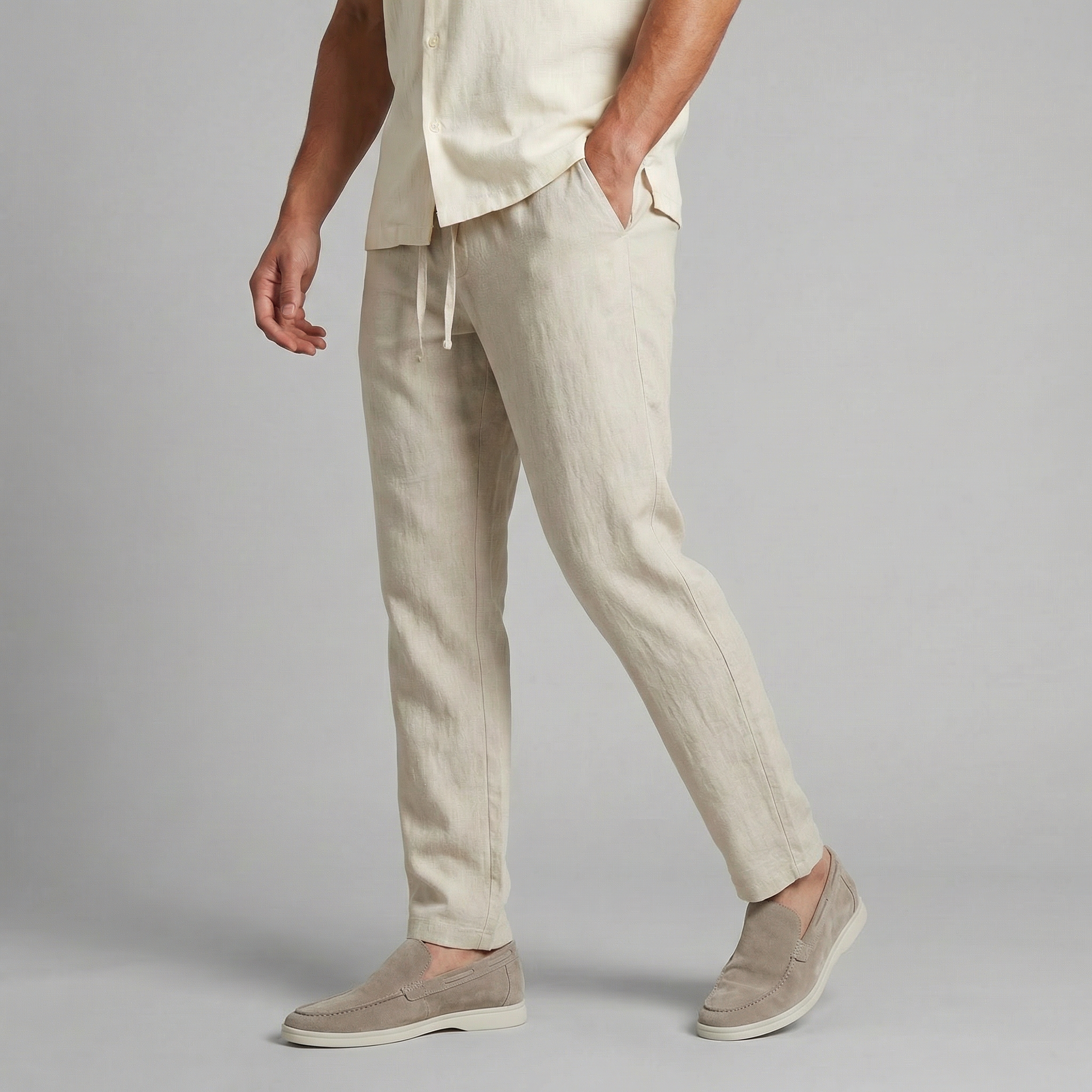 Herren Leinenhose - Weites Bein, legerer Sommer-Komfort