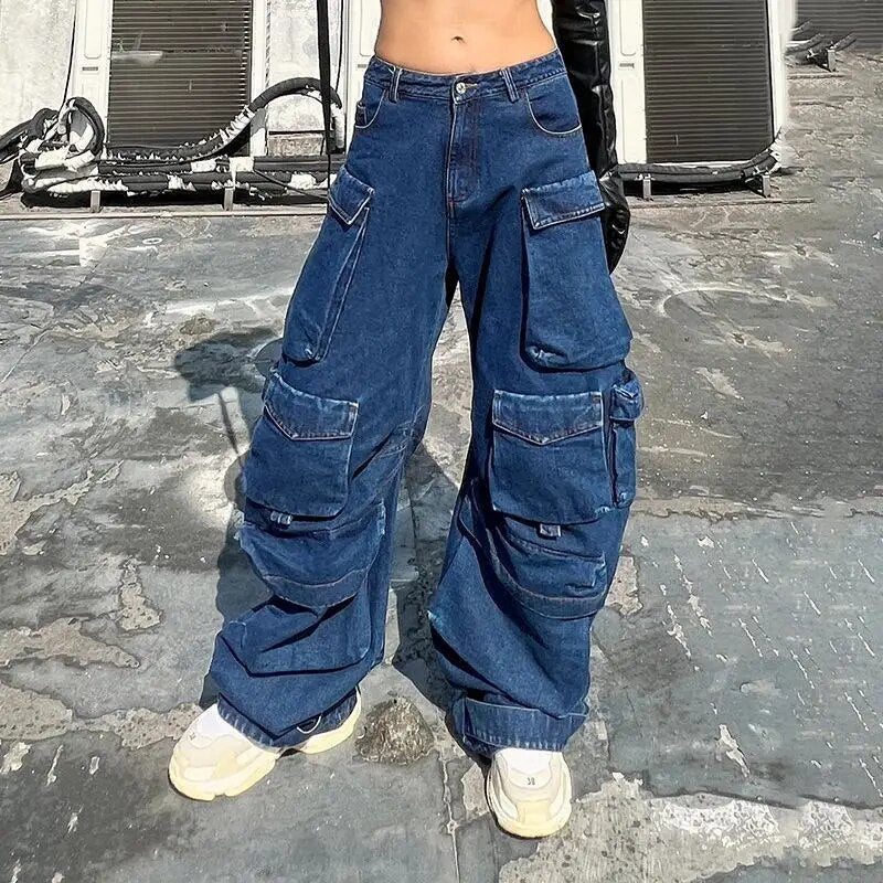 Liv | Trendige Weite Bein Jeans mit Stilvollen Destroyed-Details