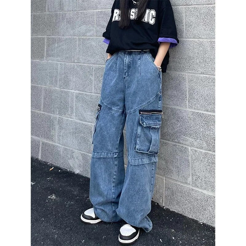 Liv | Trendige Weite Bein Jeans mit Stilvollen Destroyed-Details
