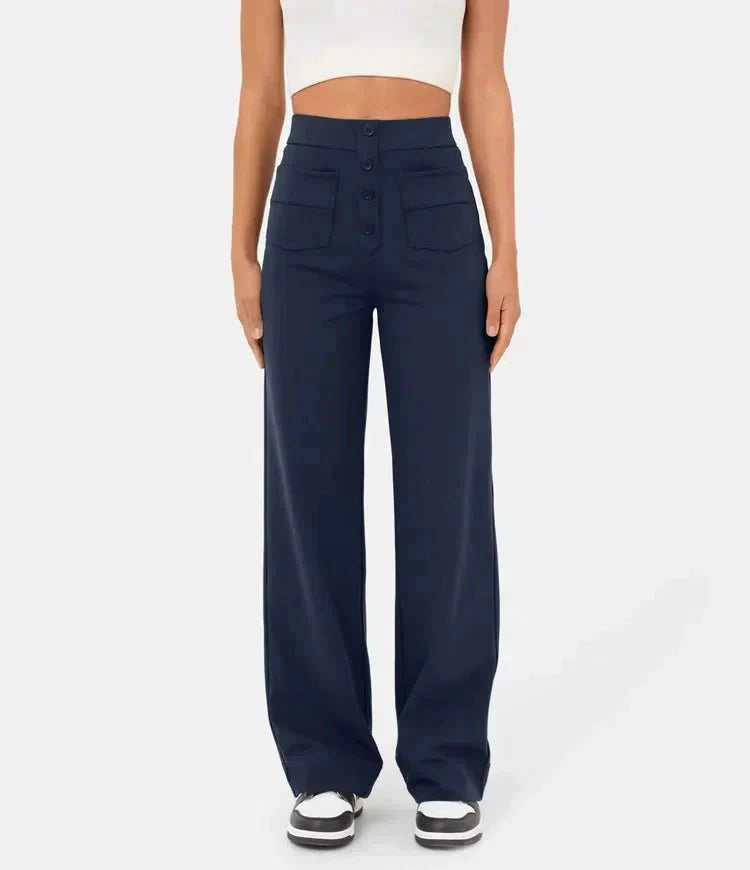 Luus | Modische hoch taillierte elastische Freizeithose für eine perfekte Passform
