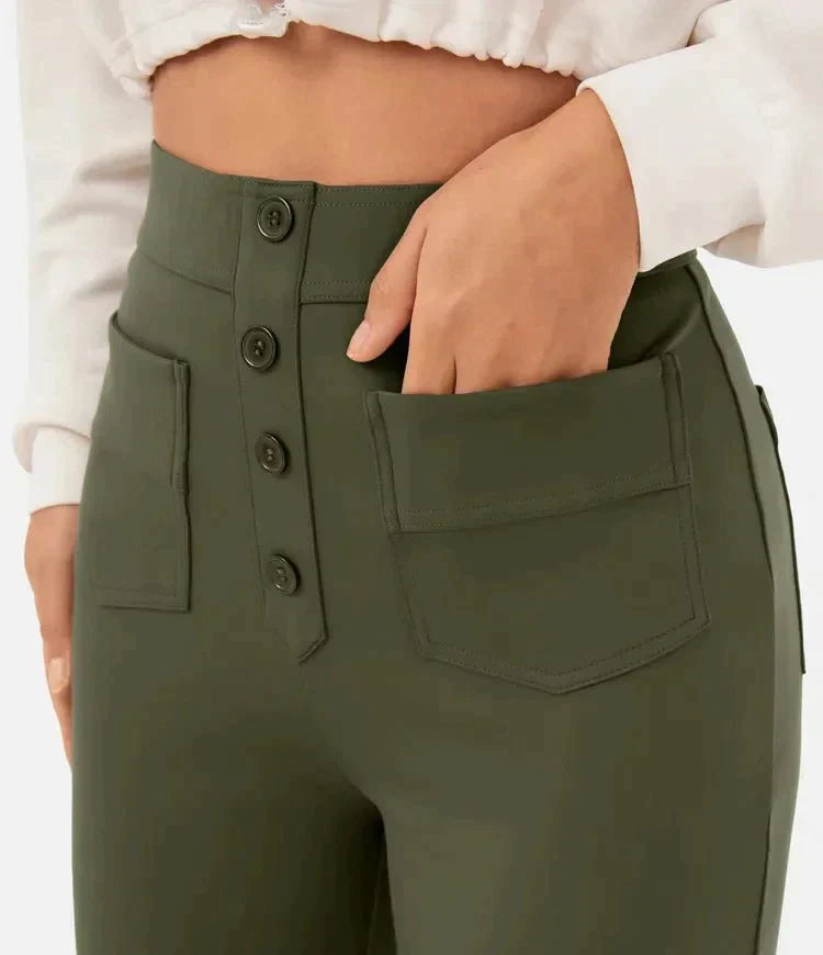 Luus | Modische hoch taillierte elastische Freizeithose für eine perfekte Passform