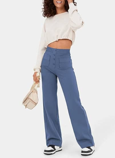 Luus | Modische hoch taillierte elastische Freizeithose für eine perfekte Passform