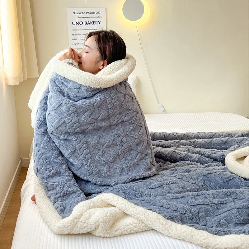 Dicke Lammwoll-Winterdecke - Ultra-Warme Kuscheldecke