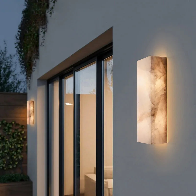 Evania - Moderne wasserdichte LED-Wandlampe für den Außenbereich mit Marmor-Design IP65