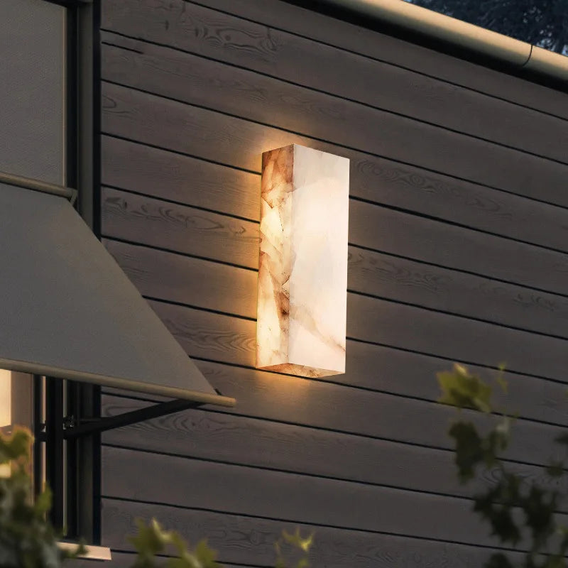 Evania - Moderne wasserdichte LED-Wandlampe für den Außenbereich mit Marmor-Design IP65