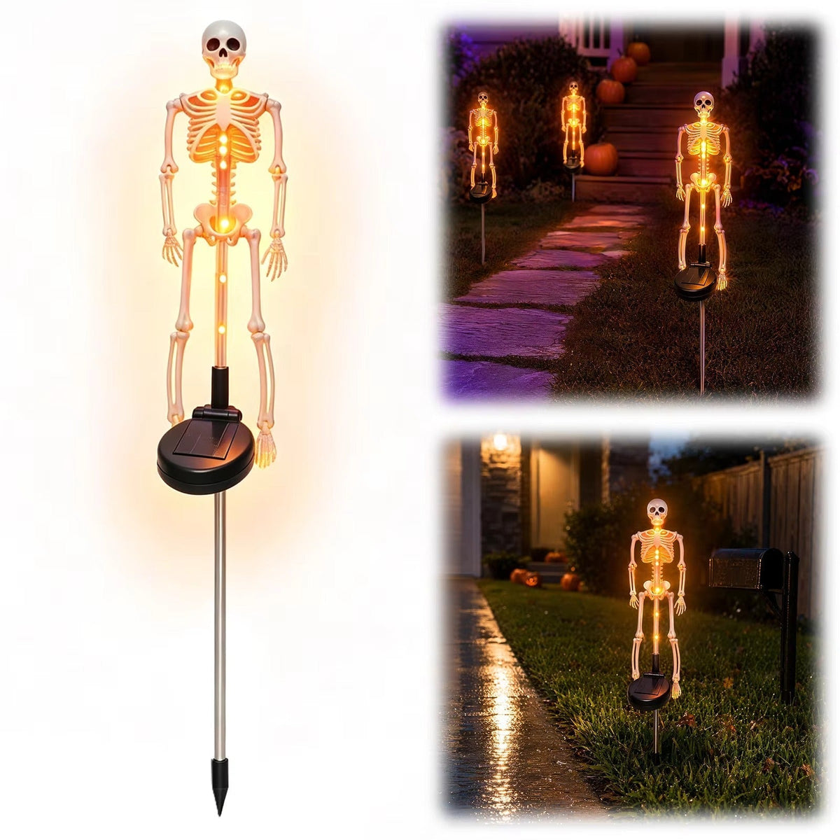Solar-Skelett Gartenstab-Licht - LED Halloween Gartendeko