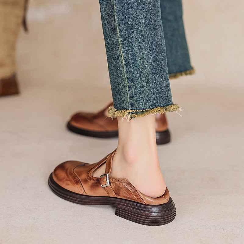 Stylische Leder-Mary-Jane-Schuhe für Damen