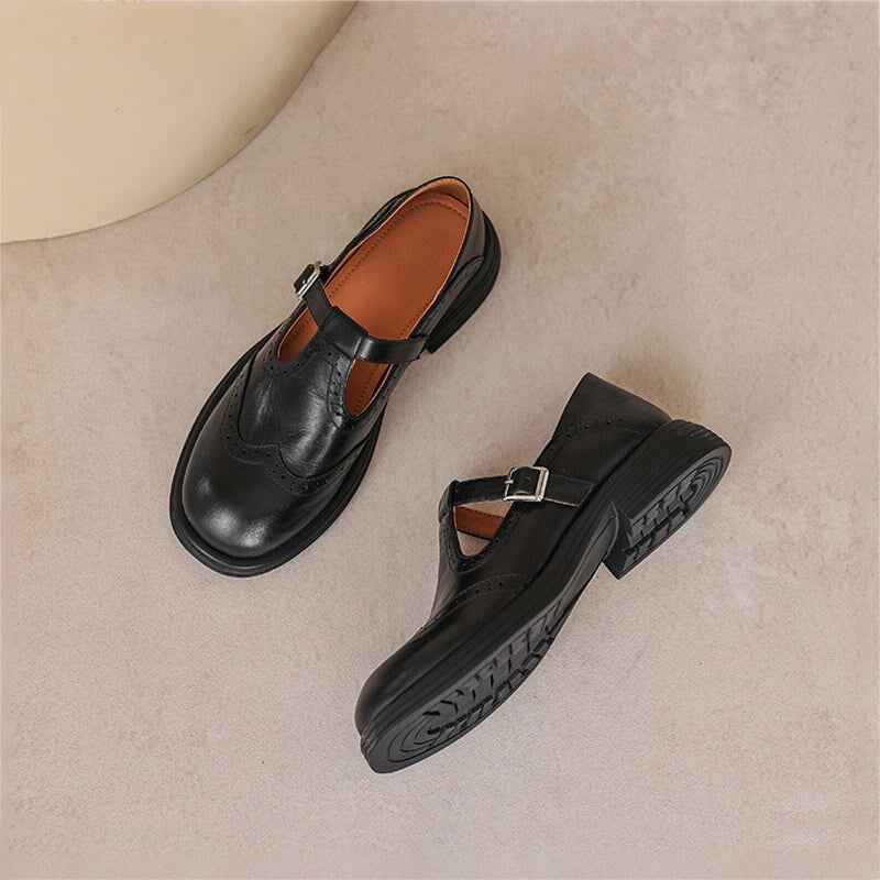 Stylische Leder-Mary-Jane-Schuhe für Damen
