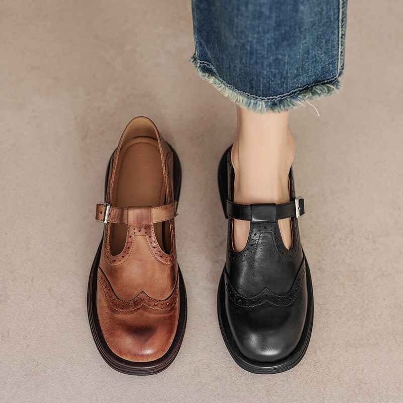 Stylische Leder-Mary-Jane-Schuhe für Damen