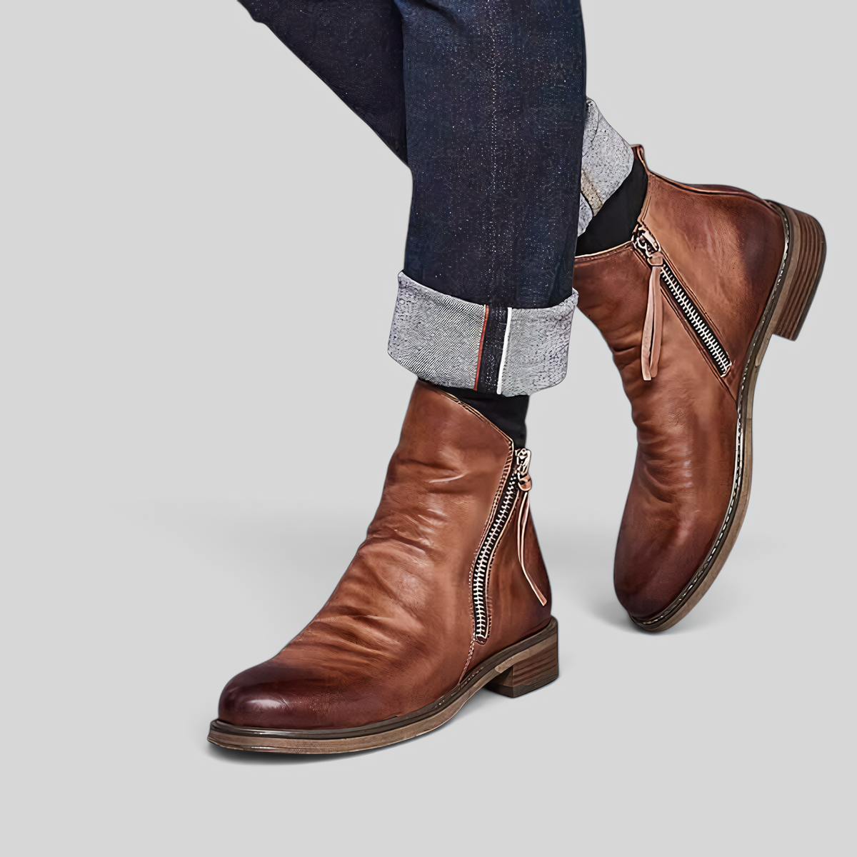 Herrenstiefel - Vielseitige Mikrofaser-Boots mit spitzer Form