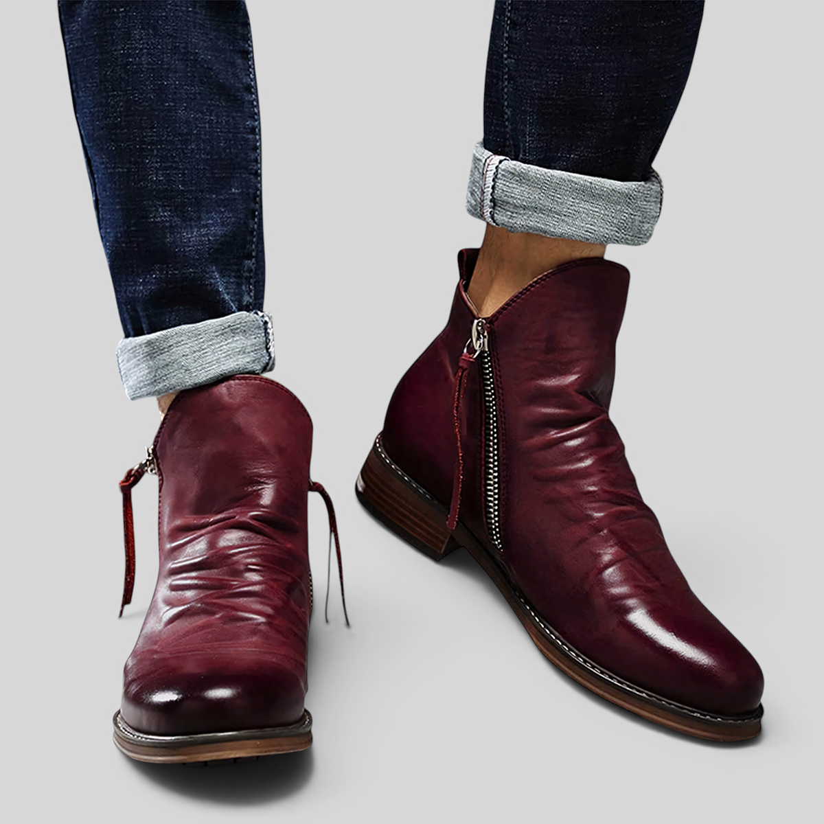 Herrenstiefel - Vielseitige Mikrofaser-Boots mit spitzer Form