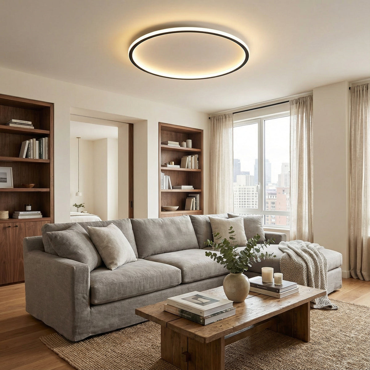 Deckenleuchte, Rund, Skandinavische LED, Dimmbar, Aluminium
