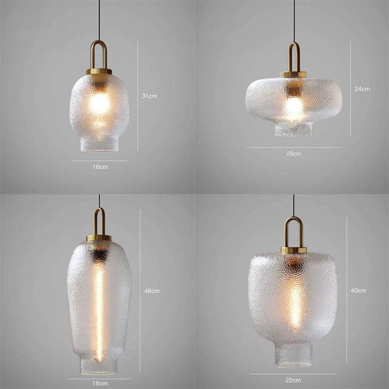 Modierende Glas- und Messingsuspension – Rustikale elegante Beleuchtung für ein stilvolles Interieur