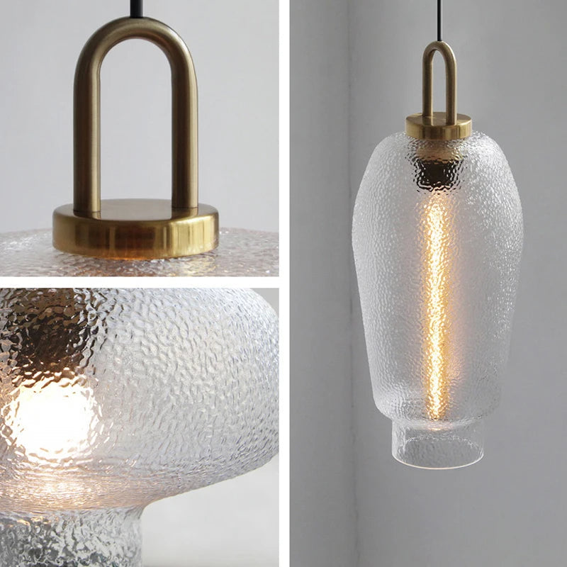 Modierende Glas- und Messingsuspension – Rustikale elegante Beleuchtung für ein stilvolles Interieur