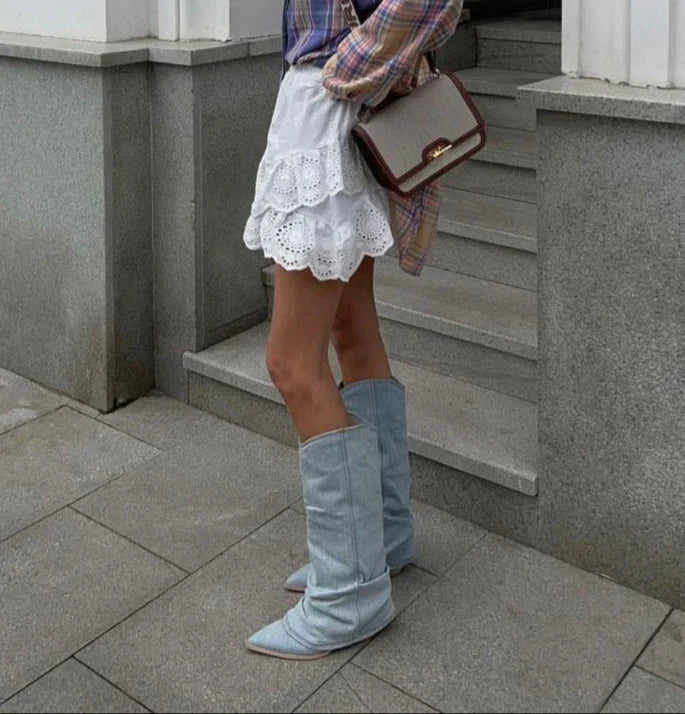 Pippa Jeans-Overknee-Stiefel mit Auffaelligen Details