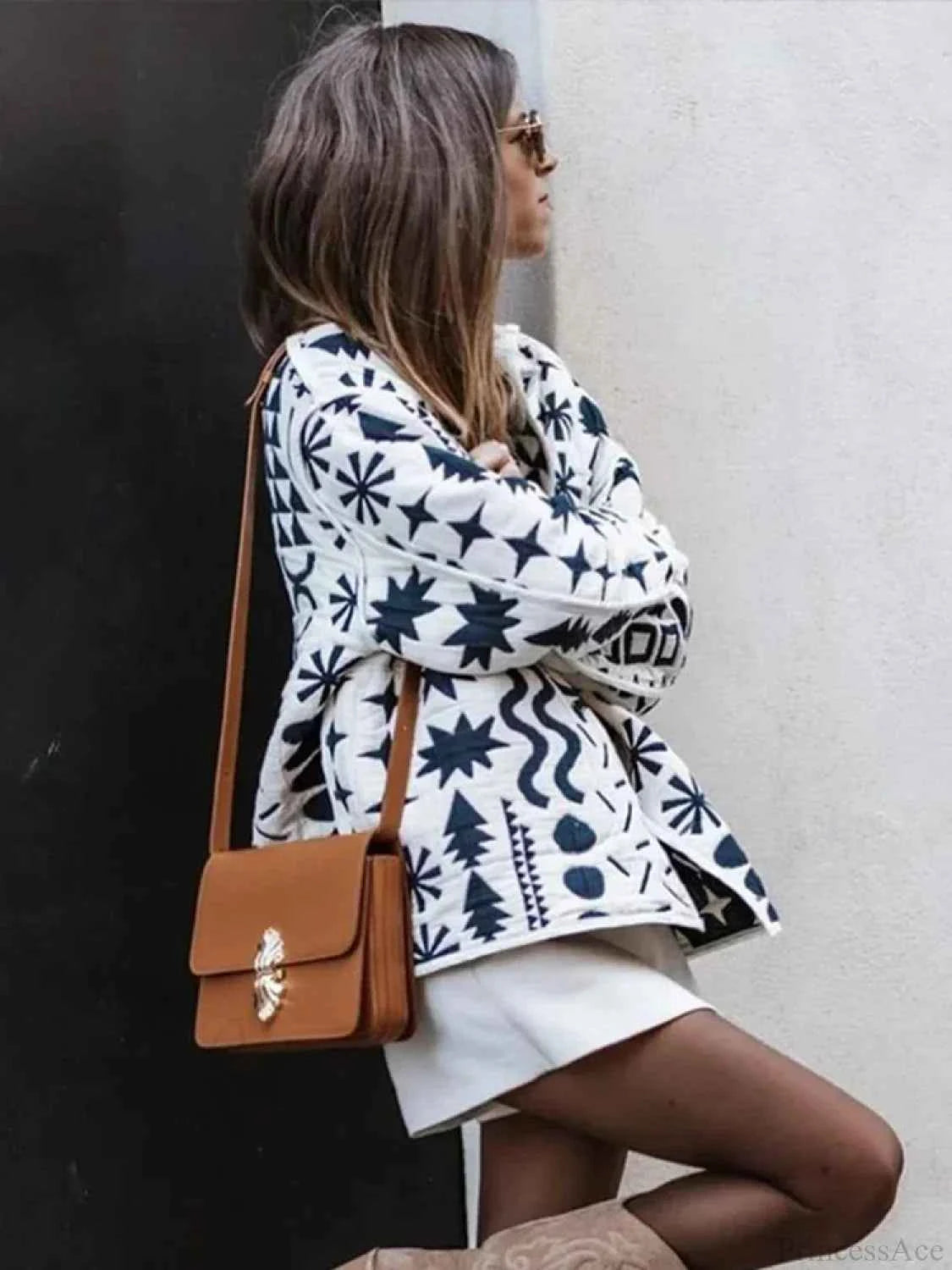 Regenmantel aus Baumwolle miteinreihigem Design und O-Kragen für klassischen Stil und ultimativen Komfort