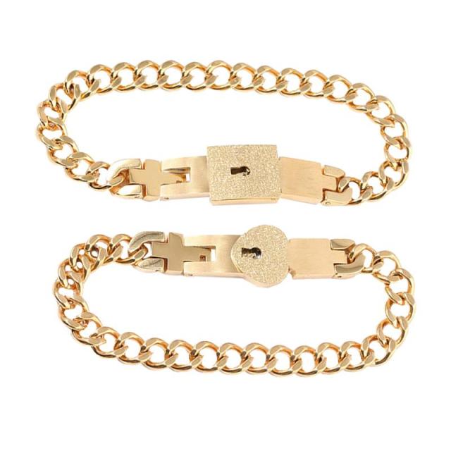 Partnerarmband-Set Edelstahl für Paare - Schloss & Schlüssel Design