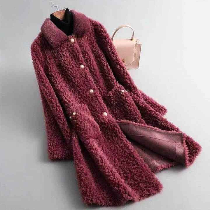 Victoria Couture Shearling-Mantel