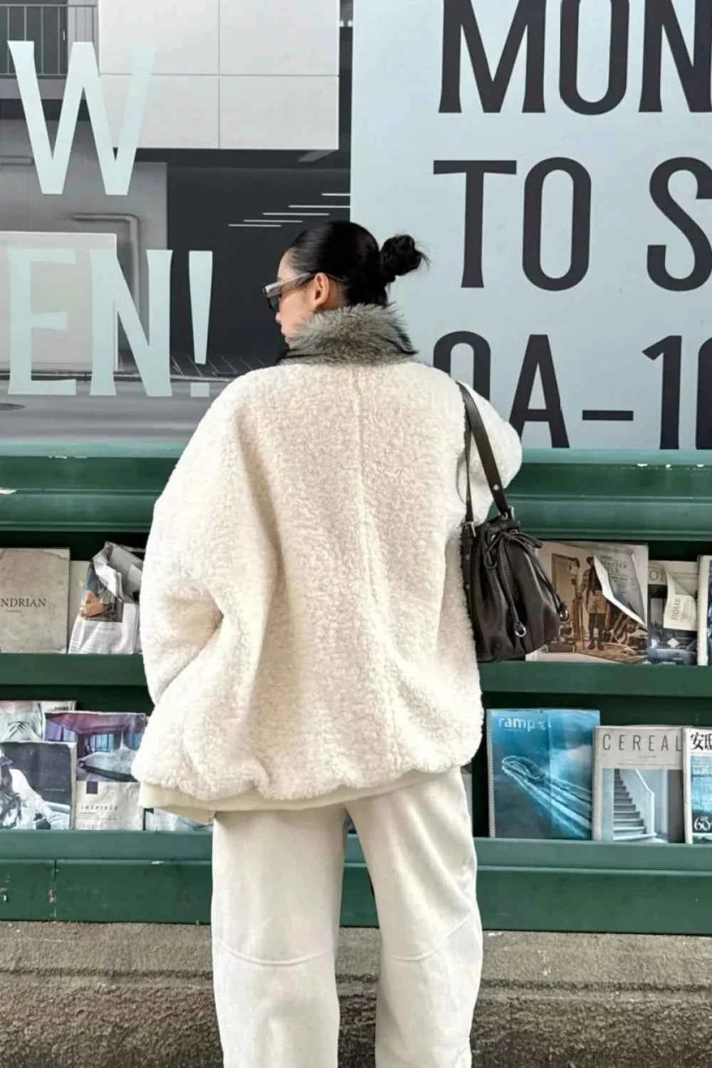 Wendbarer Patchwork Farbblock Fleecemantel für kuscheligen Stil