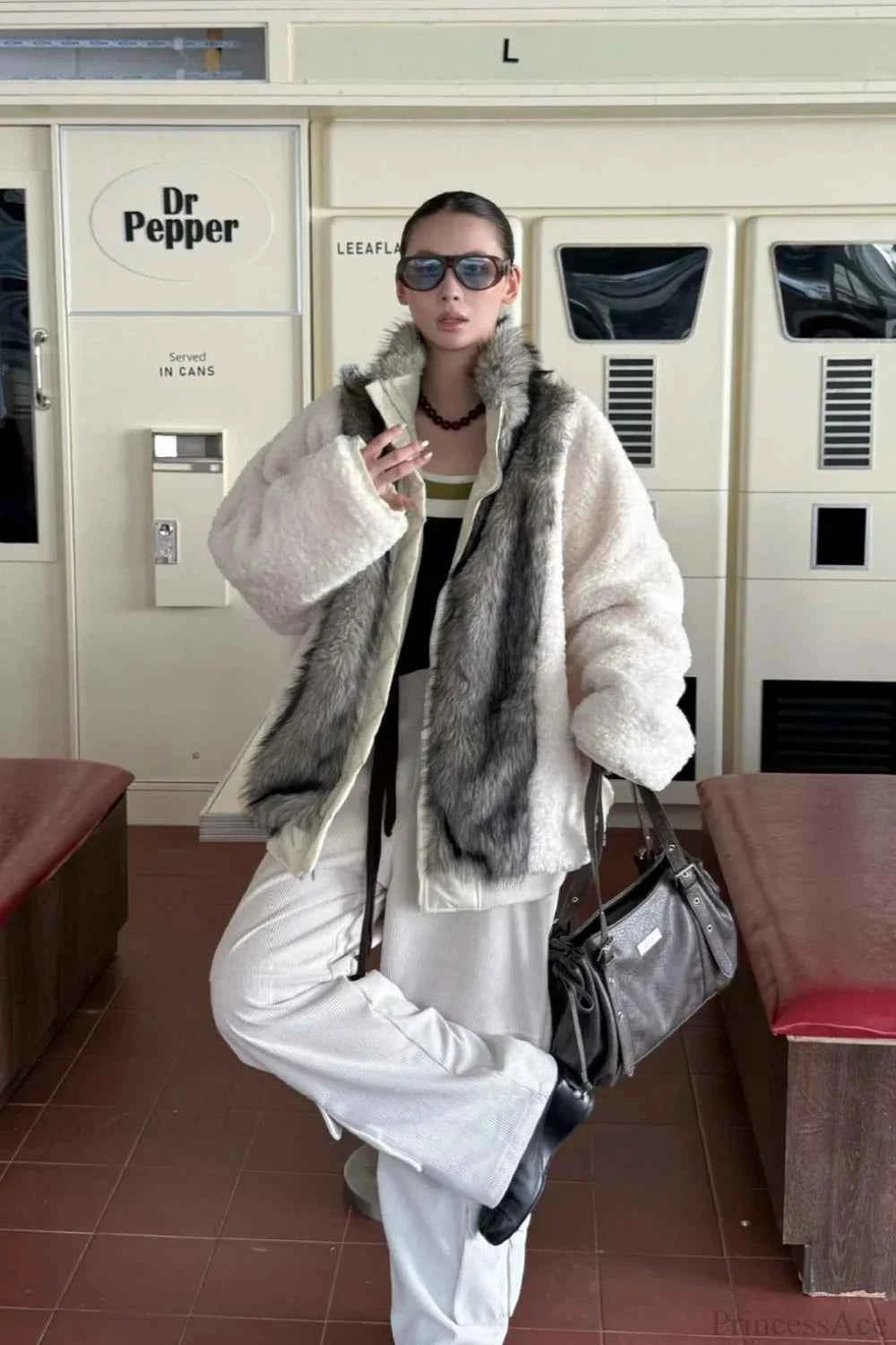 Wendbarer Patchwork Farbblock Fleecemantel für kuscheligen Stil