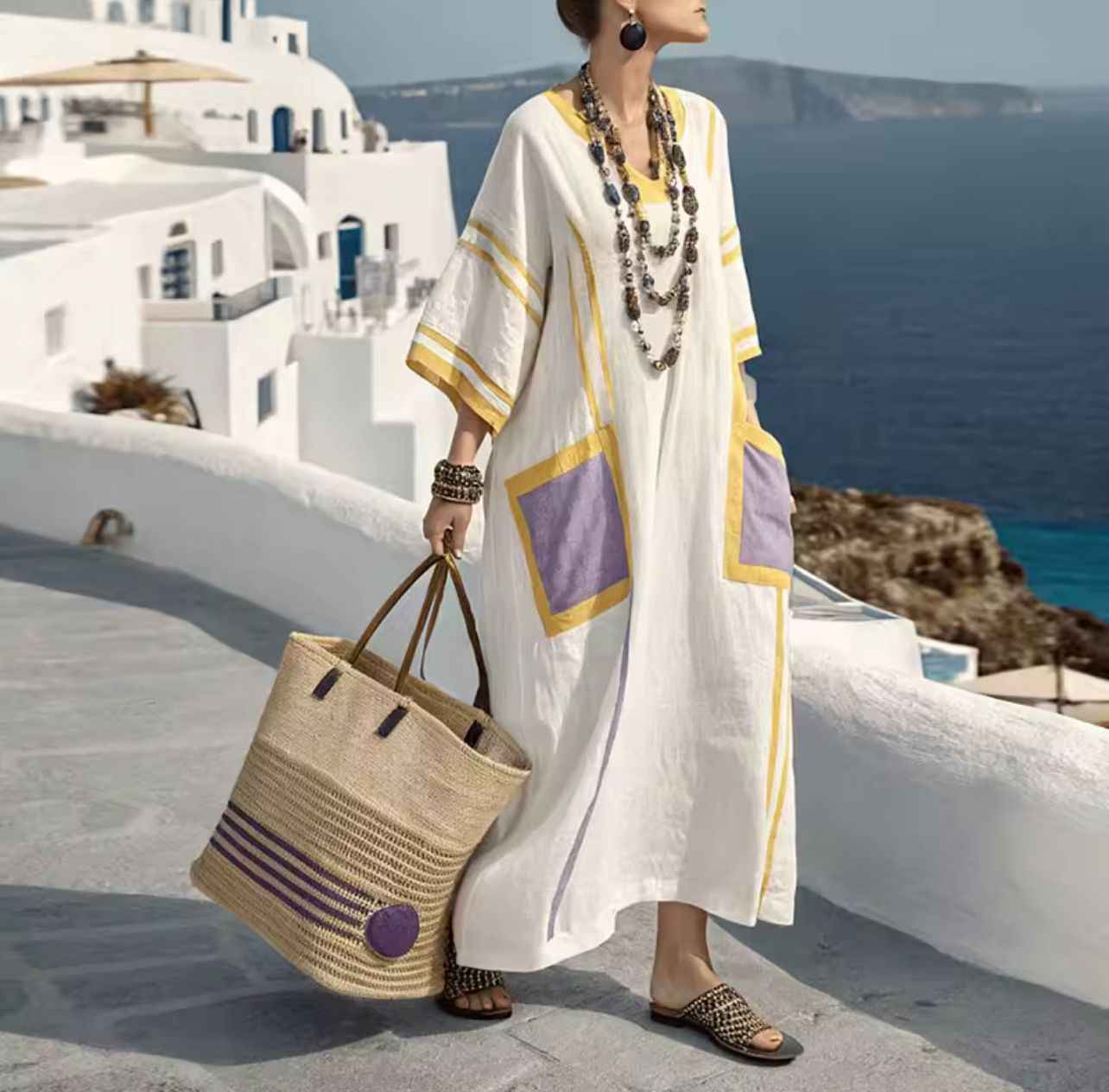 Elegante Mary: Langes Strandkleid für einen schicken Sommerlook