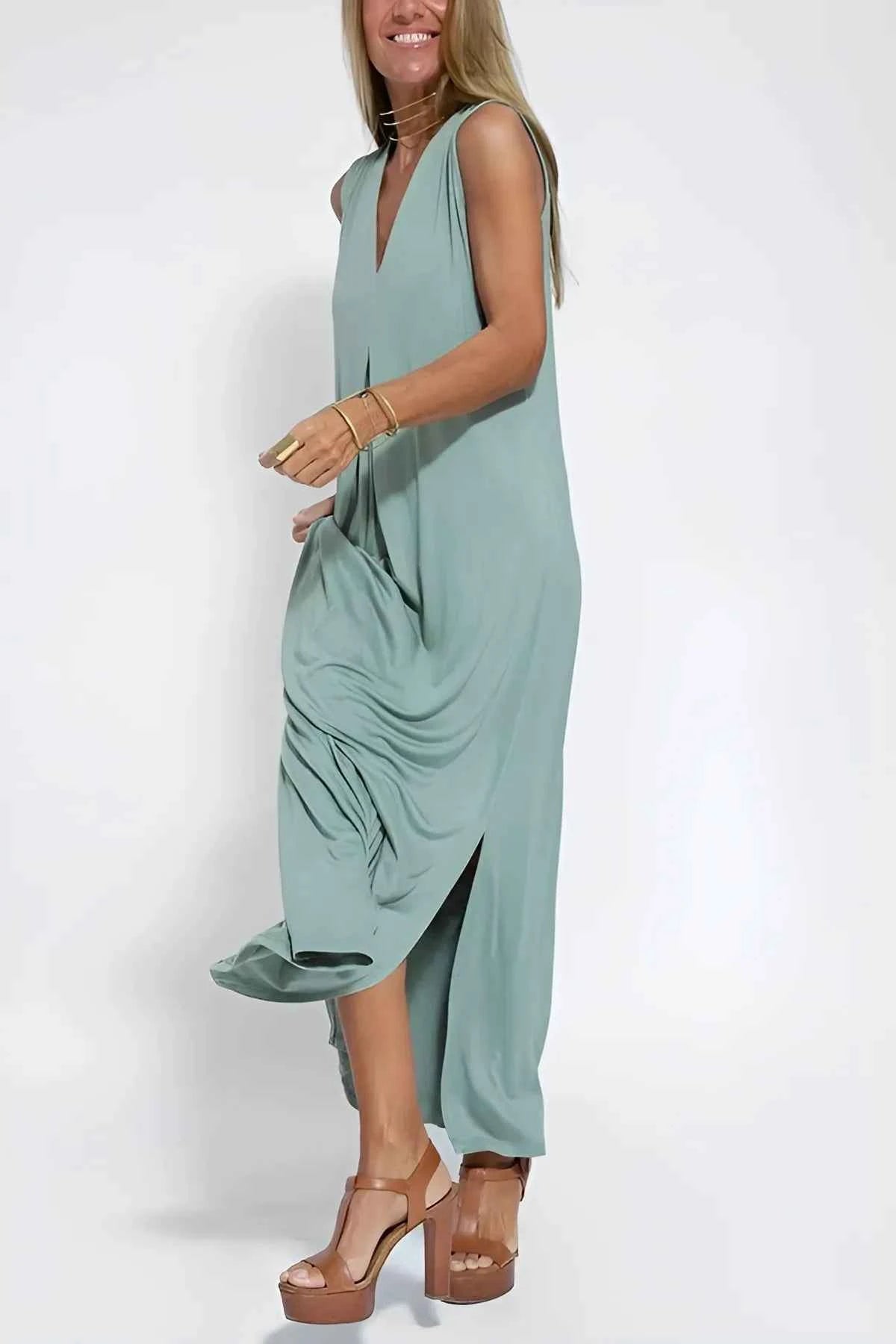 CLARA™ Schickes Maxikleid mit kostenlosem Cardigan – Müheloser Stil