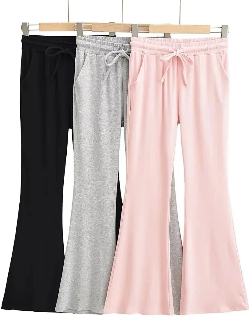 Rosa | Elegante ausgestellte Hose mit hohem Bund für einen stilvollen Look