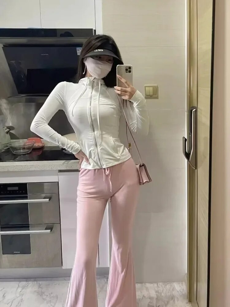 Rosa | Elegante ausgestellte Hose mit hohem Bund für einen stilvollen Look