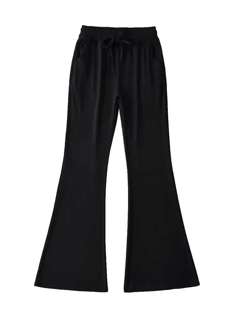Rosa | Elegante ausgestellte Hose mit hohem Bund für einen stilvollen Look