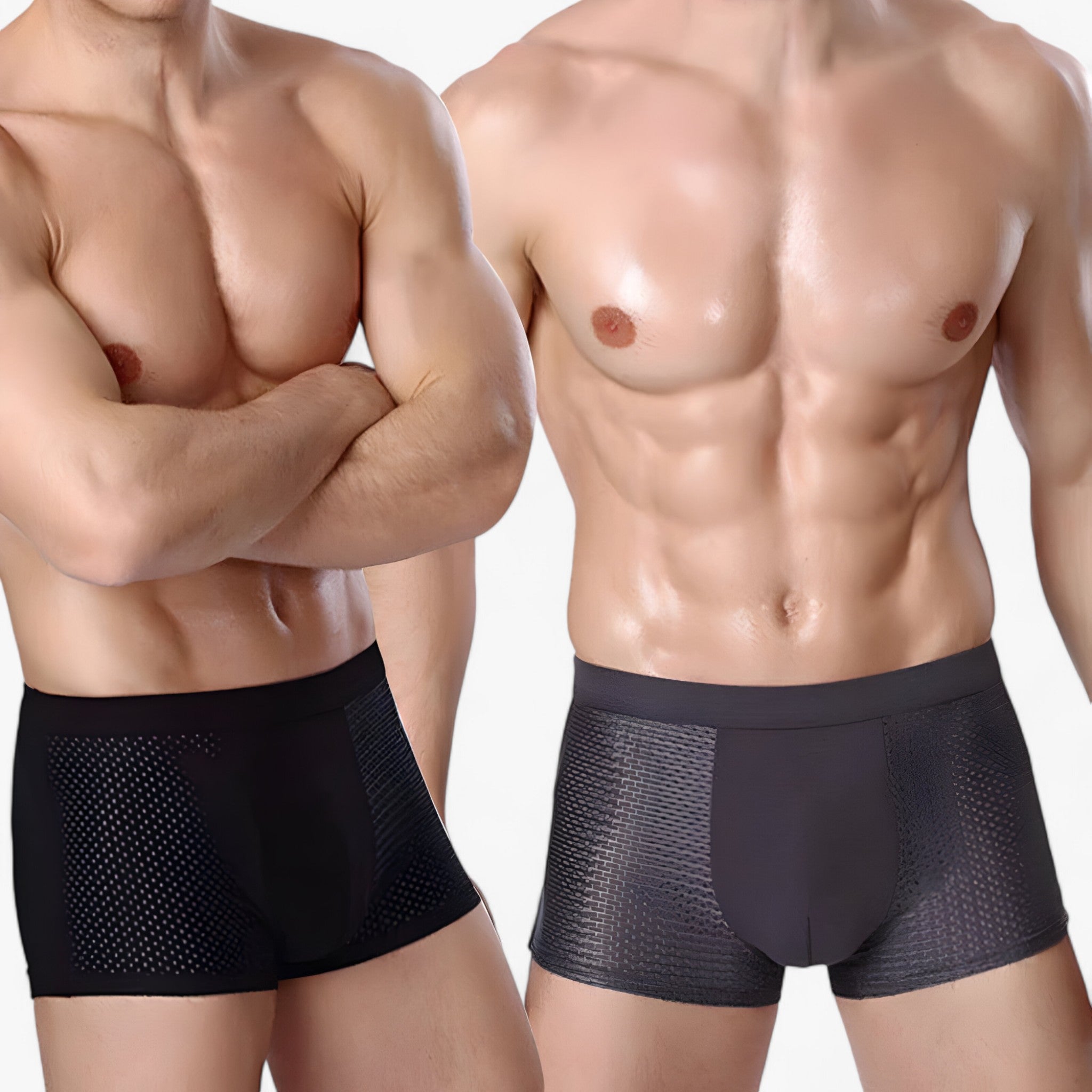 Bambus-Boxershorts für Herren, 10er-Pack, schwarz/grau - Atmungsaktive & hypoallergene Unterwäsche