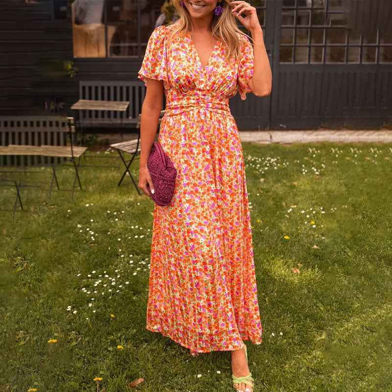 Romy V-Ausschnitt Sommerkleid – fließend, leicht und mühelos stilvoll