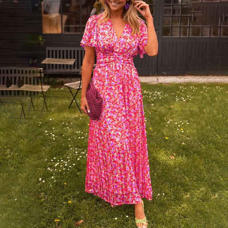 Romy V-Ausschnitt Sommerkleid – fließend, leicht und mühelos stilvoll