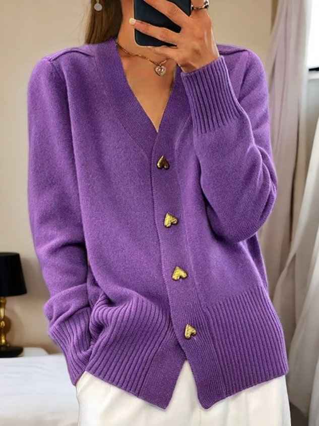 MELANIE™ – Heart Button Cardigan