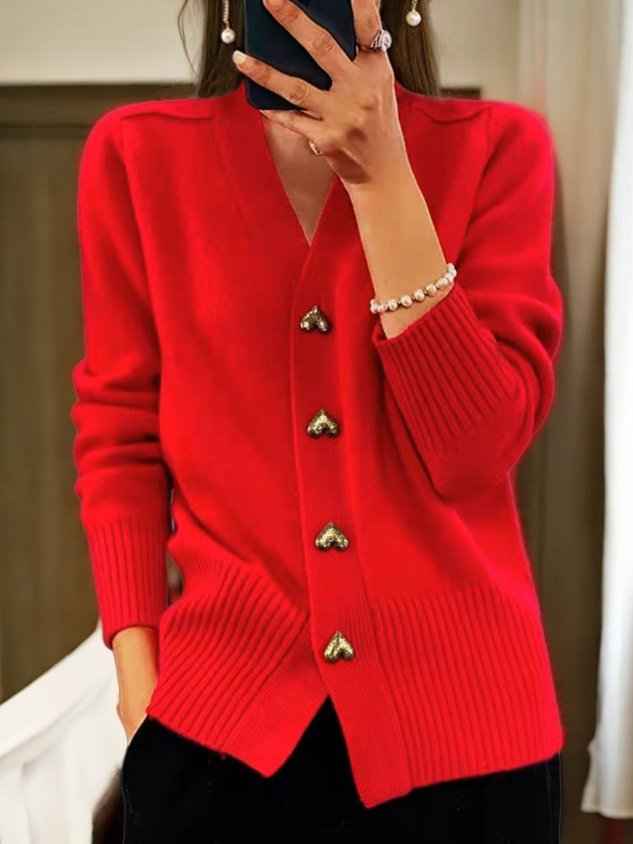 MELANIE™ – Heart Button Cardigan