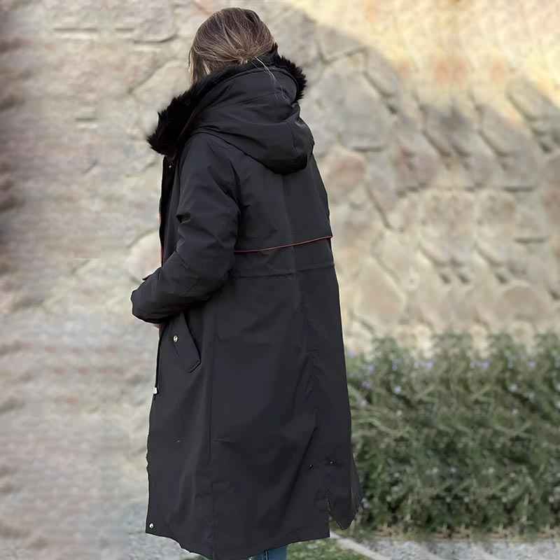 Fionna Damen-Winterjacke mit Kapuze und plüschigem Fellkragen