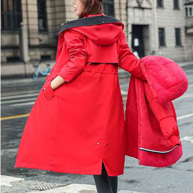 Fionna Damen-Winterjacke mit Kapuze und plüschigem Fellkragen