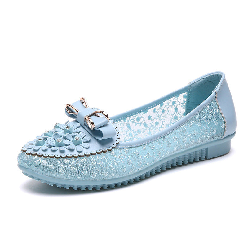 Elegante Damenschuhe mit Weichen Sohlen und Blumenmustern
