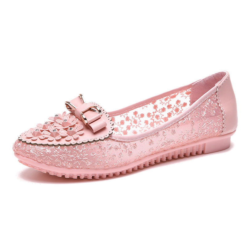 Elegante Damenschuhe mit Weichen Sohlen und Blumenmustern
