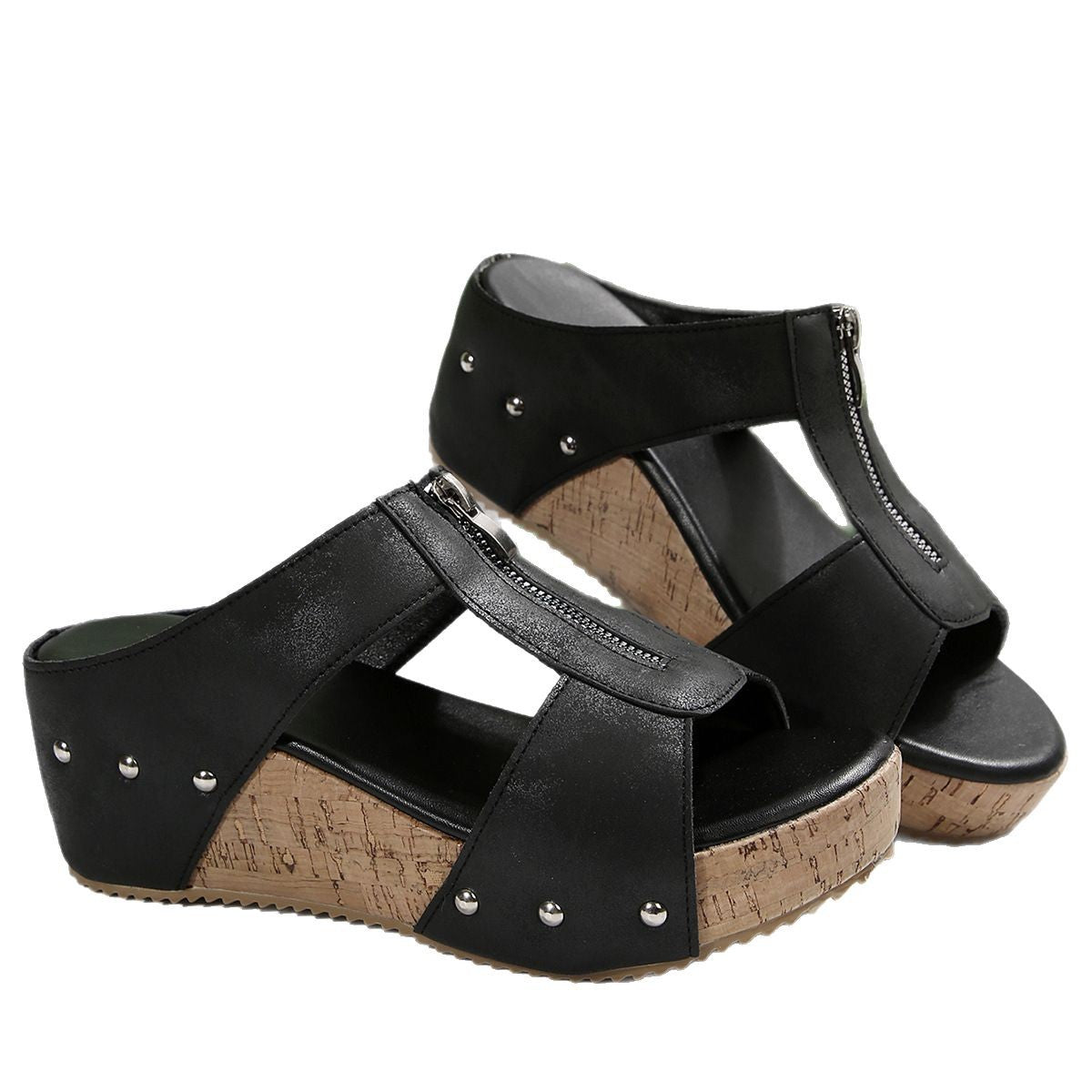 Elegante orthopädische offener Zehenschuh mit Keilabsatz für einen trendigen Stil
