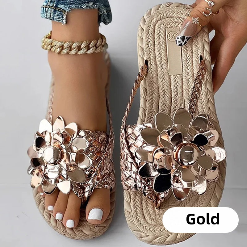 Blumengewickelte Damensandalen mit 50 % Rabatt, limitierte Edition
