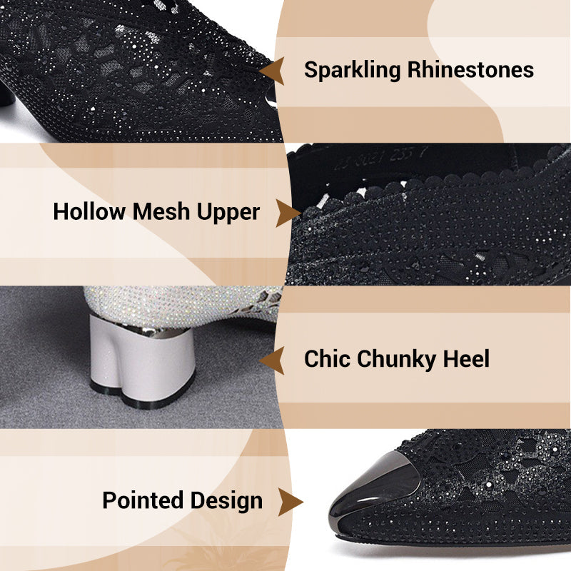 Neuheit 2025đ Mesh-Sandalen mit Strass und hohen AbsĂ€tzen - Limitierte Edition mit 52% Rabatt