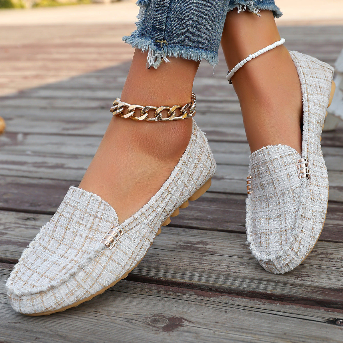 Patchwork-Mokassins mit Leopardenmuster für Damen - Trendiger Stil und garantiert hoher Komfort