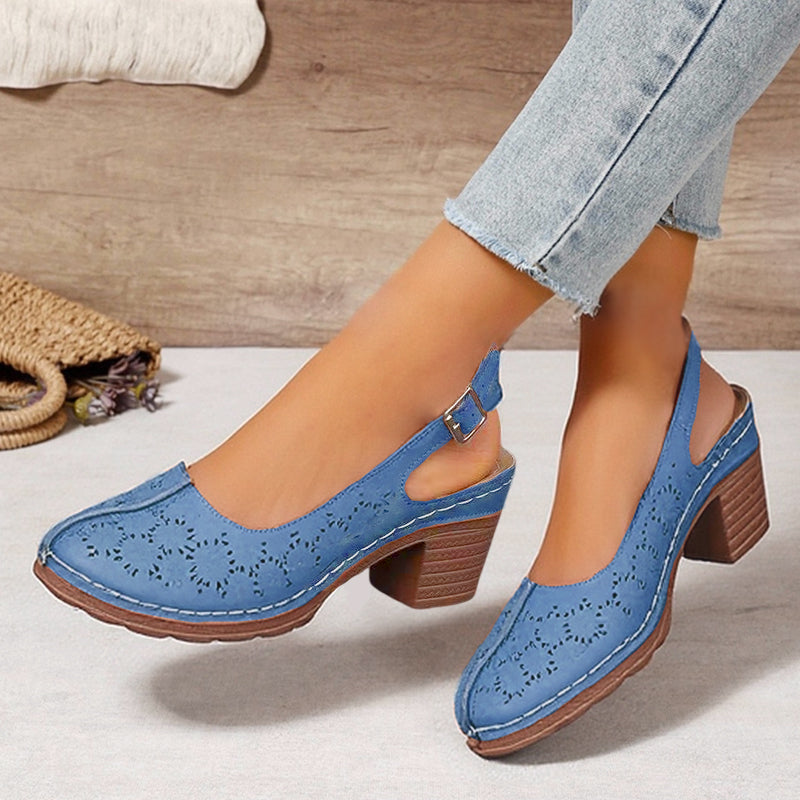 Damenschuhe mit geformten High Heels - Sommeredition mit 50% Rabatt im Sommerschlussverkauf