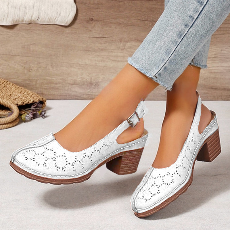 Damenschuhe mit geformten High Heels - Sommeredition mit 50% Rabatt im Sommerschlussverkauf