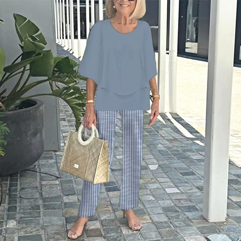 Elegantes und bequemes 2-teiliger Set aus gedrucktem Hose und Oberteil