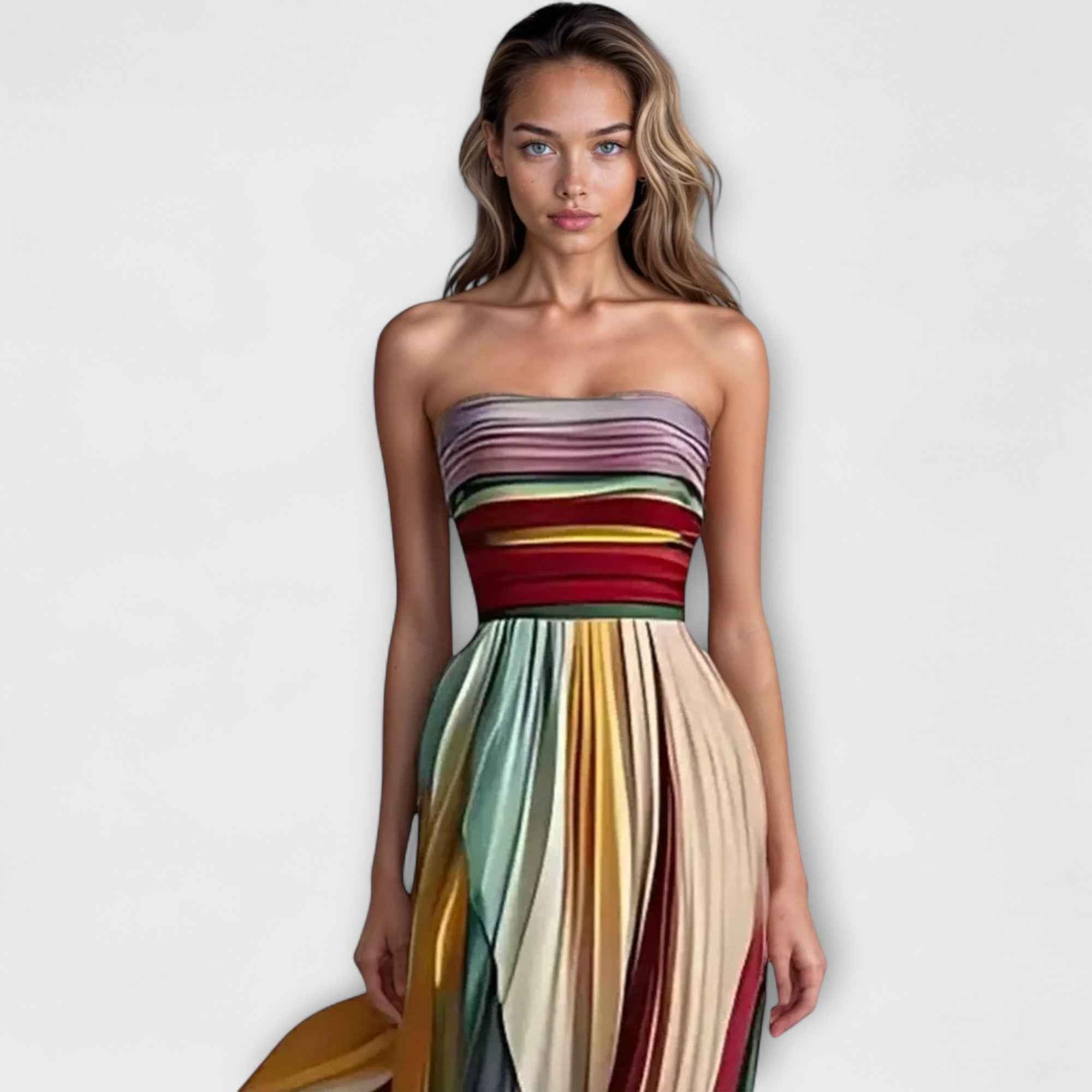 Flora | Leuchtendes ärmelloses Kleid in kräftigen Farben