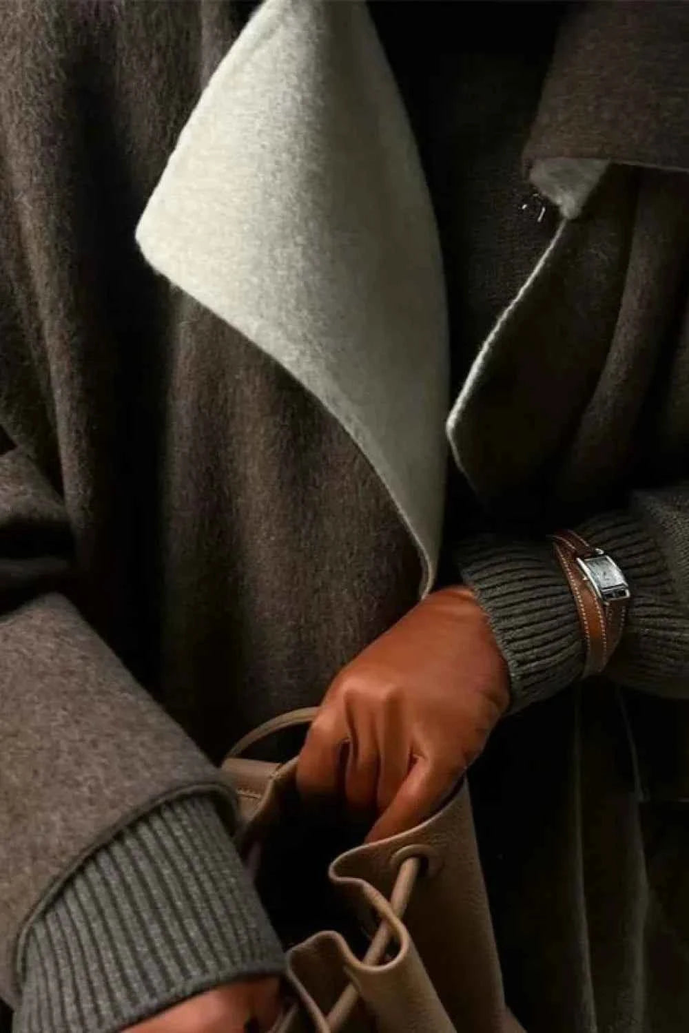 Elegant und Vintage Doppelter Wollmantel