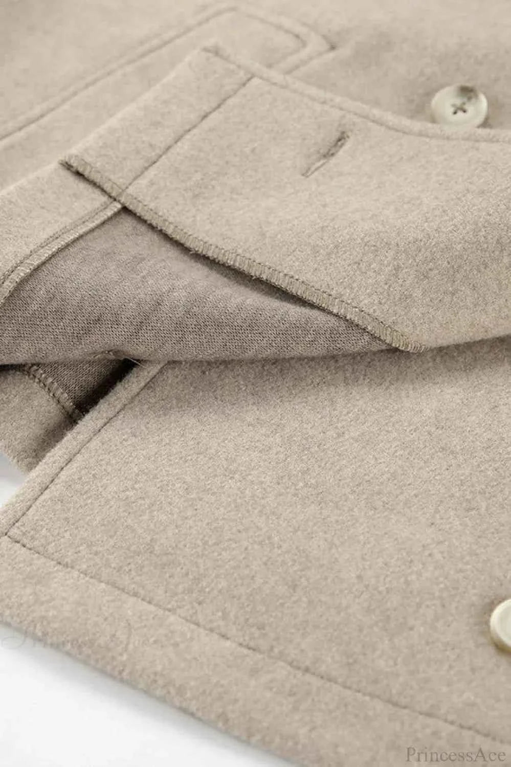 Stil Klassischer Vintage Khaki Wollmix-Doppelreihiger Mantel für einen warmen und klassischen Look